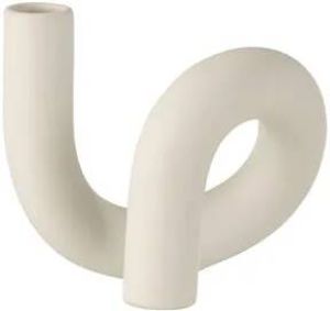 J-Line Kaarsenhouder Torsie 1 Candle Keramiek Wit