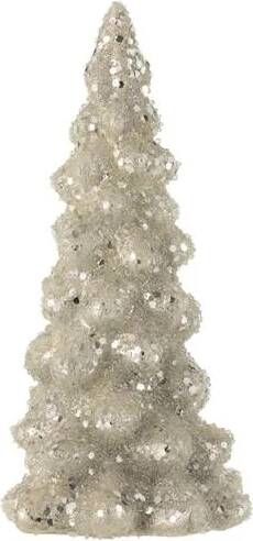 J-Line Kerstboom glas lichtgrijs|zilver small