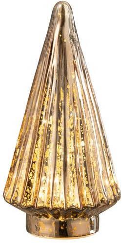 J-Line Kerstboom glas bruin medium LED