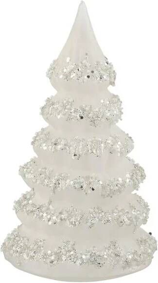J-Line Kerstboom lijnen glitter|wit|zilver glas large