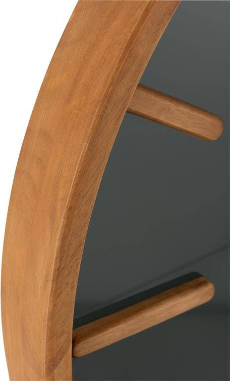J-Line klok Rond hout|glas bruin|zwart medium Ø 60 cm
