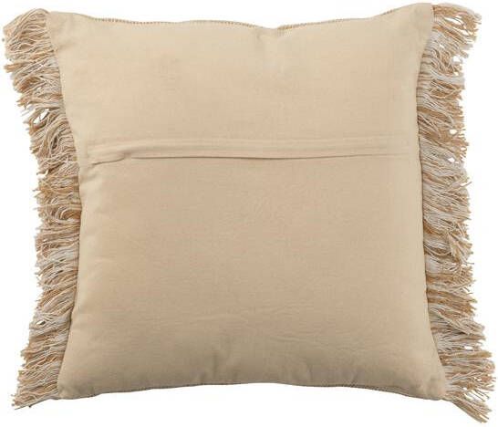 J-Line kussen Franjes katoen beige