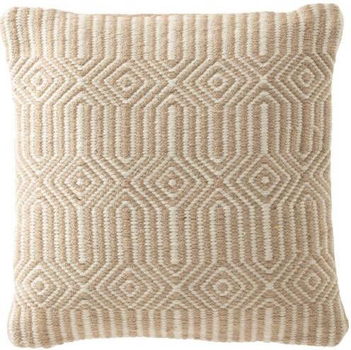 J-Line kussen Ibiza polyester naturel|wit