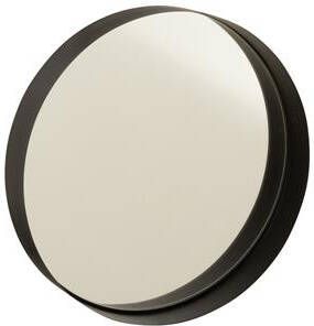 J-Line spiegel Rond Boord metaal zwart small Ø 30 cm