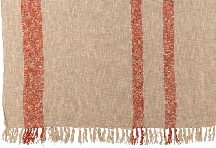 J-Line Plaid Emma katoen oranje 210 x 140 cm