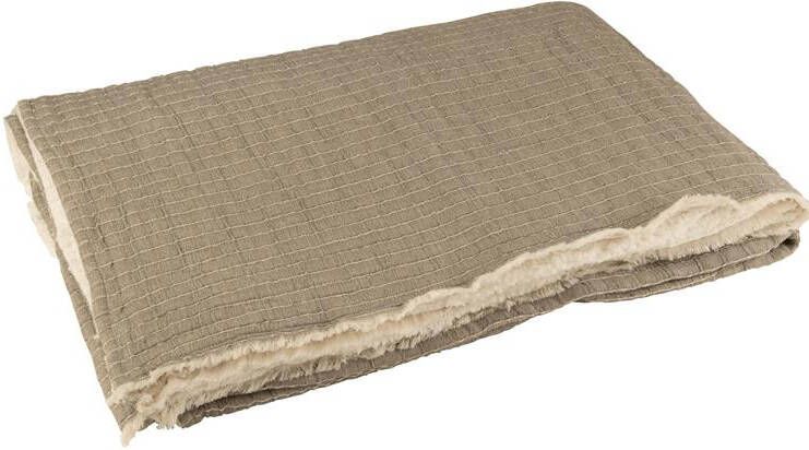 J-Line plaid Strepen Stiksel katoen|polyester grijs