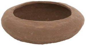 J-Line Schaal Rond Papier Mache Bruin