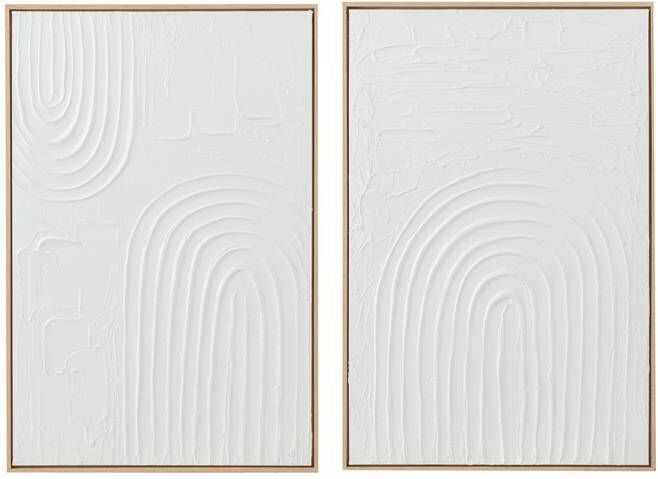 J-Line schilderij Elise canvas wit 2 stuks