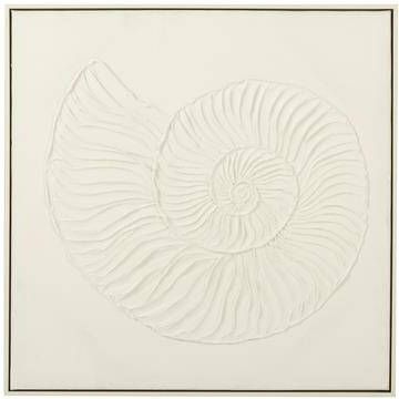 J-Line Schilderij Schelp Acrylverf|Canvas Wit