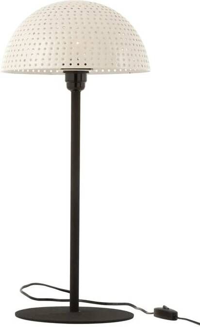 J-Line Tafellamp Paddenstoel Metaal Wit|zwart Large 27x27x59cm