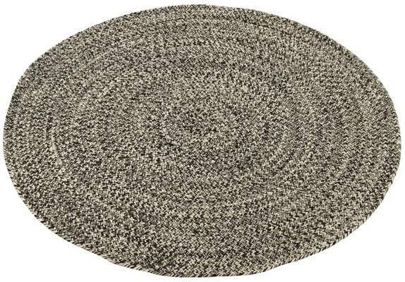 J-Line Tapijt Miami Outdoor Polyester Zwart|wit Medium 150x150x1cm