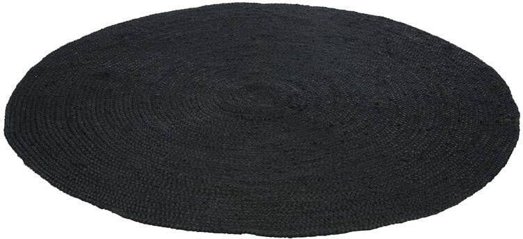 J-Line Tapijt Rond Jute Zwart 150x150x1cm