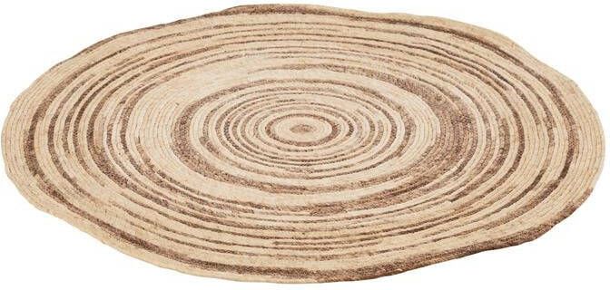 J-Line Tapijt Rond Maïs Beige|bruin 79x79x1cm