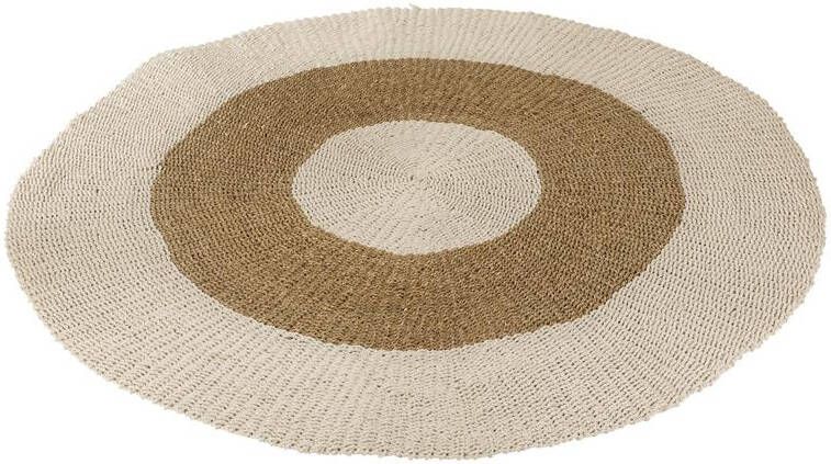 J-Line tapijt Rond zeegras wit|naturel large