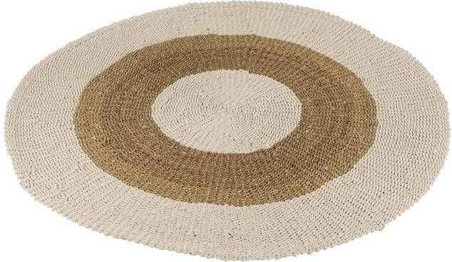 J-Line tapijt Rond zeegras wit|naturel medium