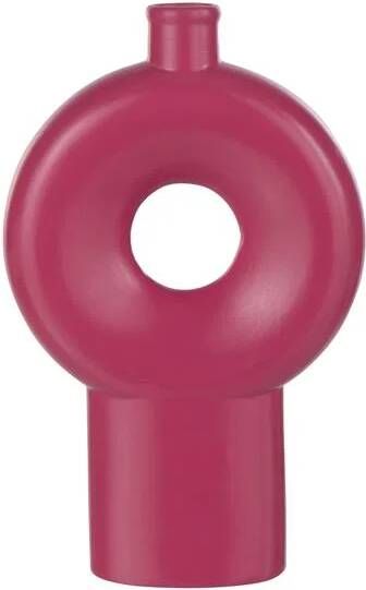 J-Line vaas Abstract porselein fuchsia large 27.5 cm hoog