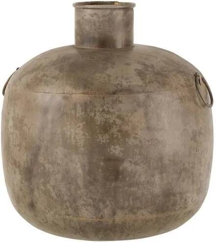 J-Line Vaas Antiek Rond Bruin Large 50x50x53cm