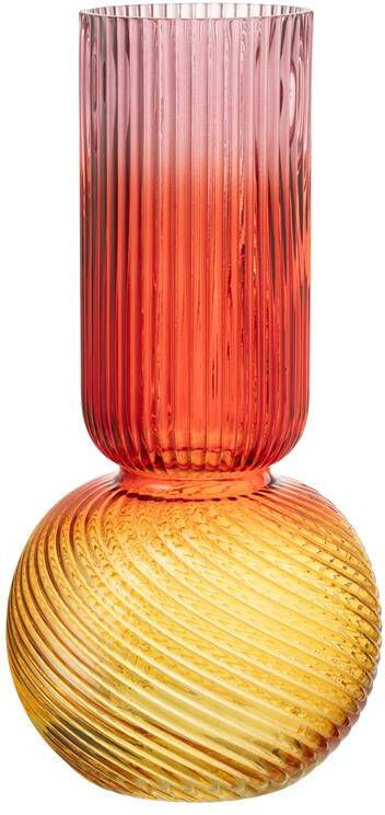 J-Line vaas Aurora glas rood|geel large 40 cm hoog