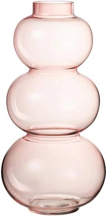 J-Line vaas Bol glas roze large 36.00 cm hoog
