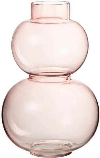 J-Line vaas Bol glas roze small 28.50 cm hoog