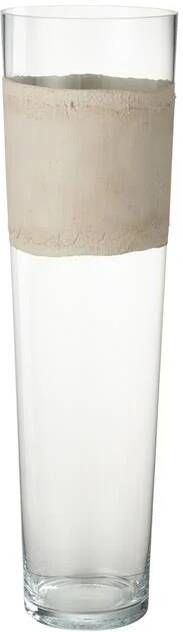 J-Line Vaas Delph Glas Transparant|Beige Large