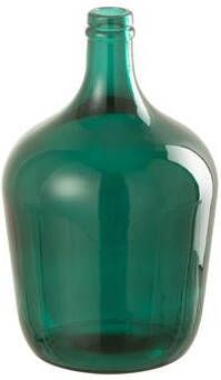 J-Line vaas Fles glas groen 30.00 cm hoog