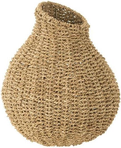 J-Line Vaas Hellend Rand Zeegras Naturel 40x40x50cm