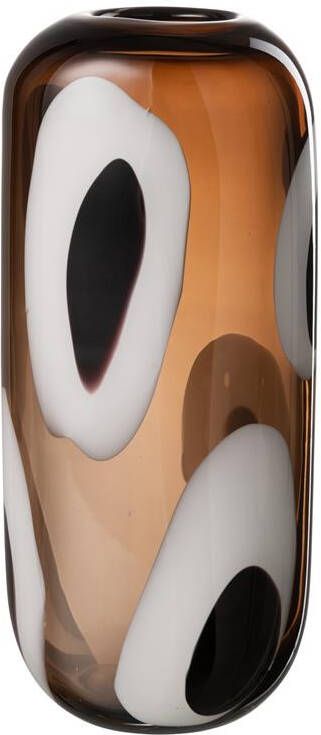 J-Line vaas Izzy glas wit|bruin large 37 cm hoog