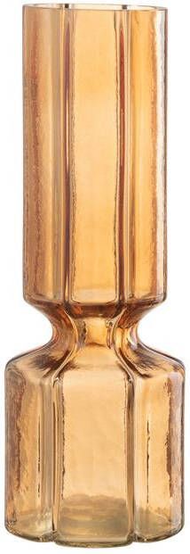 J-Line vaas Jef lijnen glas oranje 28 cm hoog