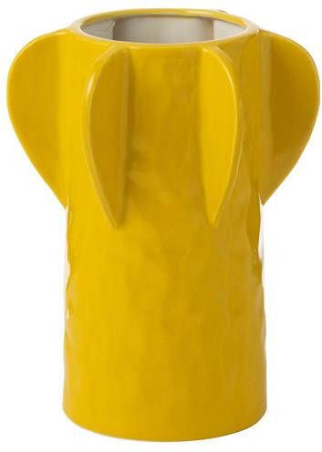 J-Line vaas Juno keramiek geel medium 27 cm hoog
