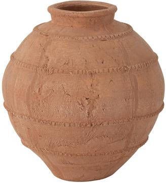 J-Line vaas Kaia Rond Terracotta keramiek bruin Ø 26.5 cm