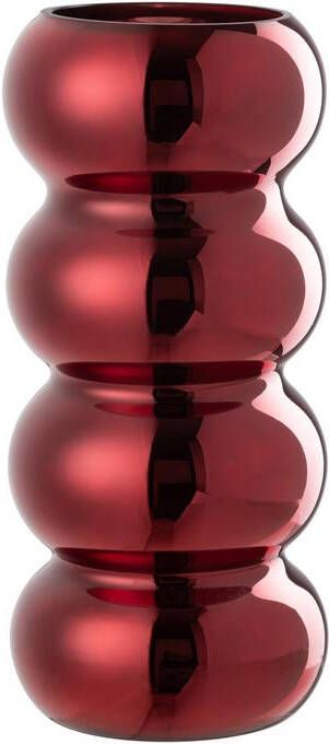 J-Line vaas Rups glas donkerrood 30 cm hoog