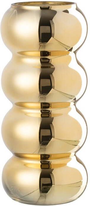 J-Line vaas Rups glas goud 30 cm hoog