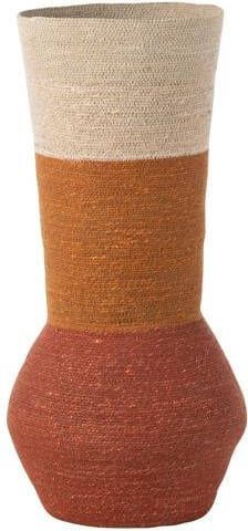 J-Line vaas Strepen zeegras naturel|roest 68 cm hoog