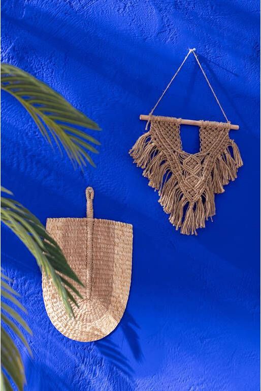 J-Line wanddecoratie Macrame jute naturel small