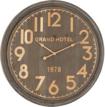 J-Line Wandklok Grand Hotel Mdf Naturel Donker Small