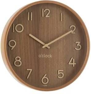 J-Line Wandklok Multiplex|Mdf Naturel Donker Small