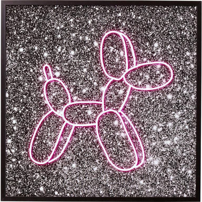 Kare Design Kare Glas Schilderij Balloon Dog LED 80x80cm