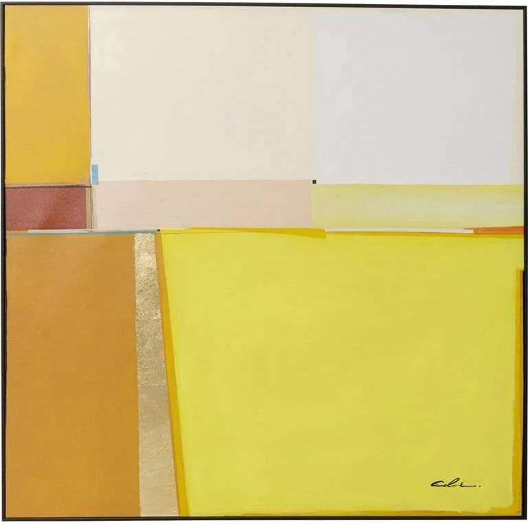 Kare Design Kare Schilderij Abstract Shapes Yellow 113x113cm