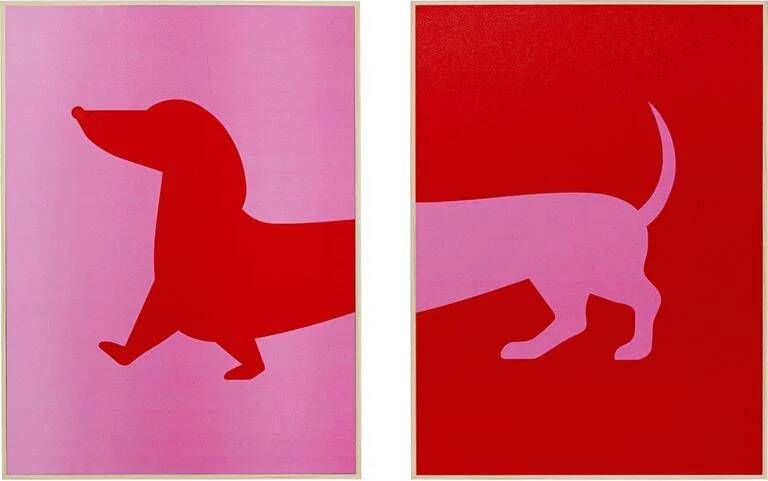 Kare Design Kare Schilderij Dog Frankie Set van 2