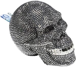 Kare Design Spaarpot Skull Silver