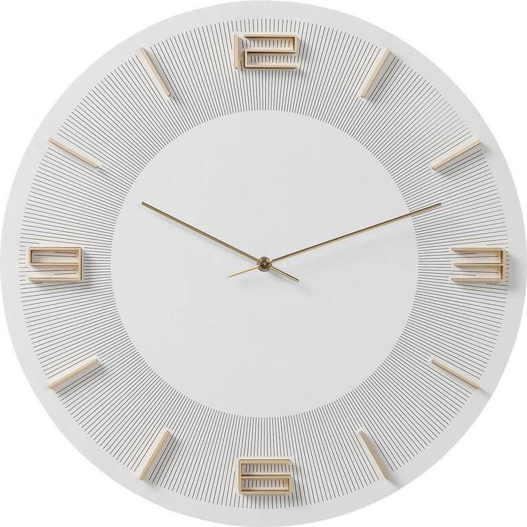 Kare Design Wandklok Leonardo White Gold