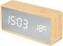 Karlsson Alarm clock Silver Mirror LED light wood veneer - Thumbnail 2
