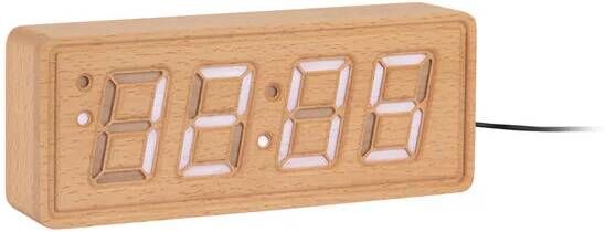 Karlsson Alarm Clock Solid Wood Engraved