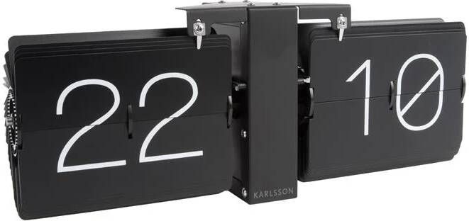 Karlsson tafelklok Flip 36 x 8 5 x 14 cm chroom zwart - Foto 4