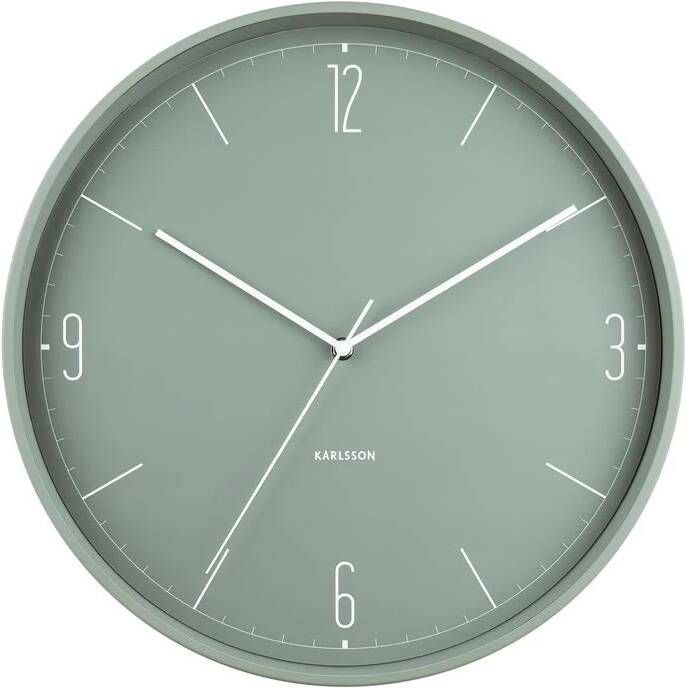 Karlsson Numbers & Lines Iron Wandklok Groen