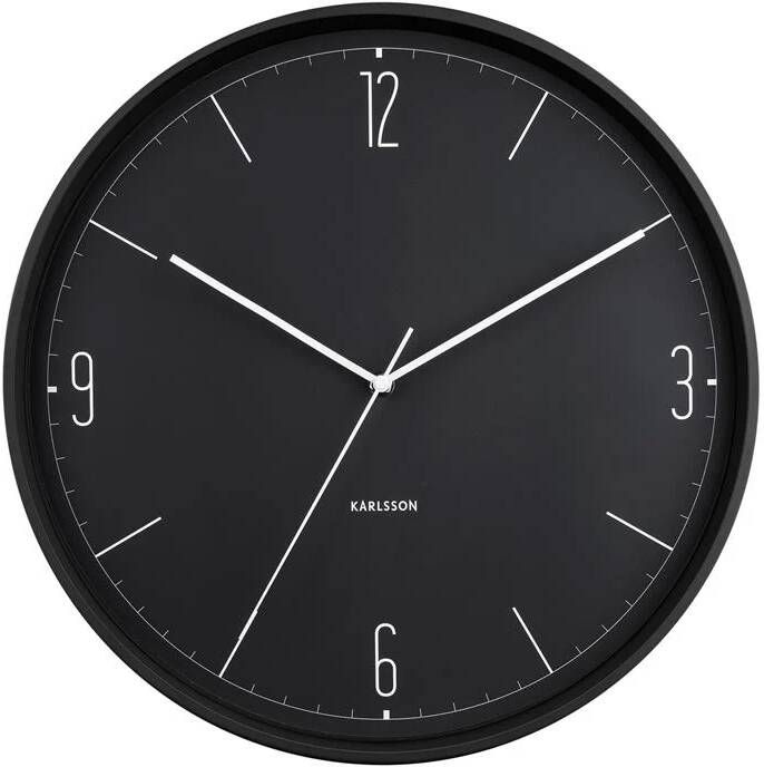 Karlsson Numbers & Lines Iron Wandklok Zwart