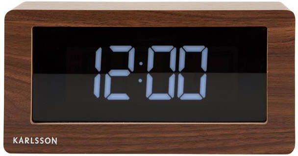 Karlsson Table clock Boxed LED dark wood veneer