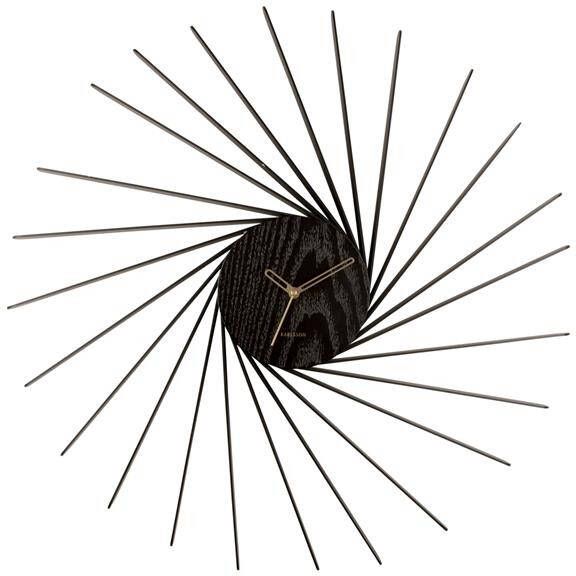 Karlsson Wall clock Helix XL wood veneer black