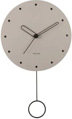 Karlsson Wall clock Studs pendulum wood warm grey